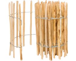 BOGATECO houten hek hazelnoot kastanje | Houten hekwerk 50 cm hoog & 500 cm lang | Lattenafstand 7-8 cm |