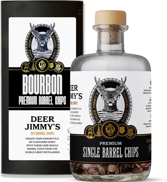 Foto: Deer jimmy s make your own whiskey amerikaanse bourbon kentucky straight bourbon whiskey cask rijp je eigen drank met houtsnippers van een gebruikt whiskey vat