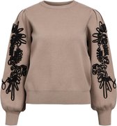 Object Objjoana L/s Knit Pullover Truien & vesten Dames - Sweater - Hoodie - Vest- Beige - Maat XS