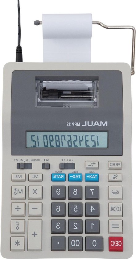 Bureaurekenmachine met telrol - MPP 32 - groot toetsenbord