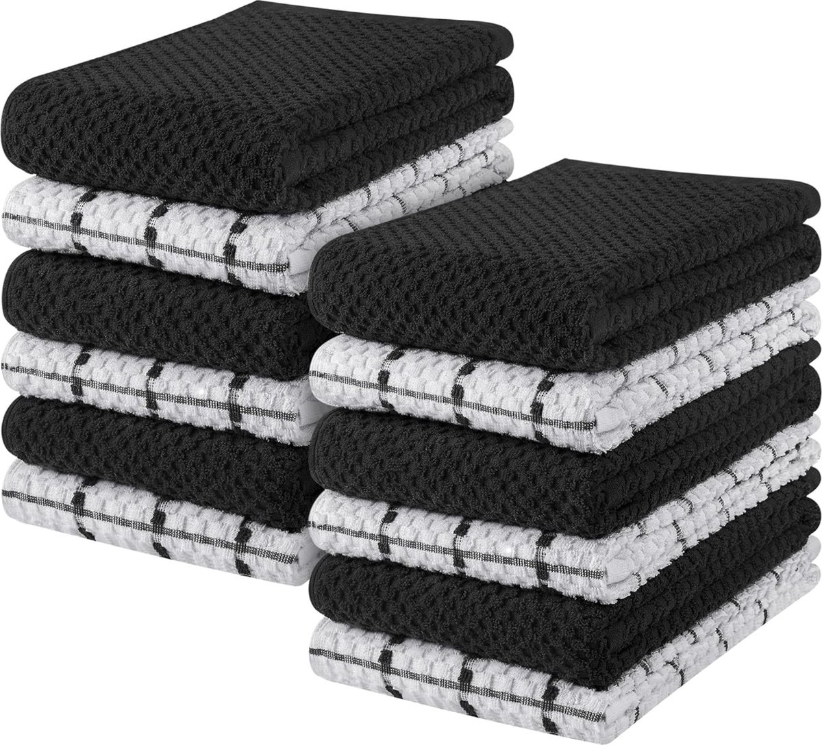 Stellar Handdoeken - Handdoeken - Handdoeken Keuken - 12 Keuken Handdoeken - 100% Ring Gesponnen Katoen - Theedoeken - Theedoeken en keukendoeken set - Keukendoek