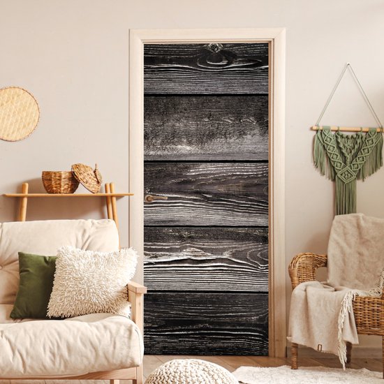 Sticker de porte Rétro - Planches - Bois - Robuste - 90x215 cm - Poster de porte