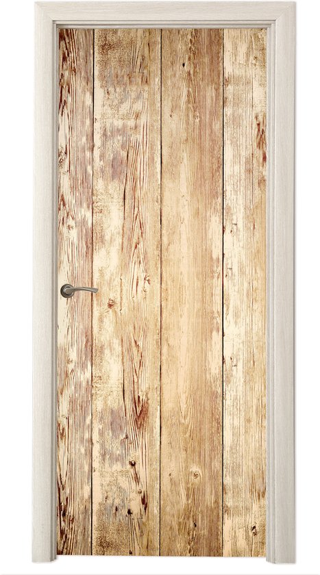 Affiche de porte - Bois - Vintage - Chêne - Naturel - Sticker de porte - Papier peint photo porte - Décoration de porte - Sticker autocollant - Chambre - 75x205 cm - Toilettes - Salle de bain