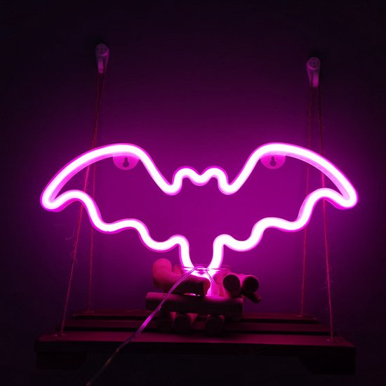 Knuppelvorm - Batman Logo - Neon Lamp - USB of Batterijen - Neon Verlichting - Neon Led Lamp - Neon Wandlamp - GamingHuis - Wanddecoratie Licht