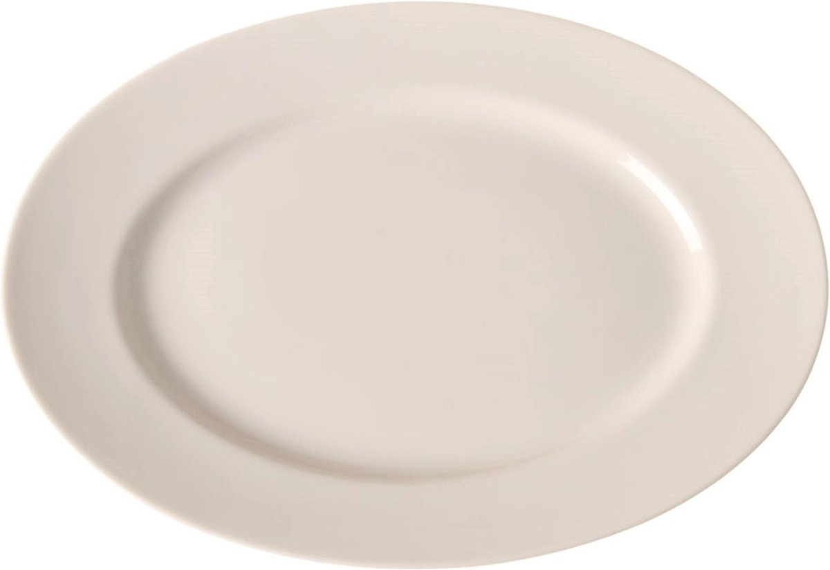 HENDI Ovale schaal – versterkte randen – slijtvast porselein – 360x260 mm – wit