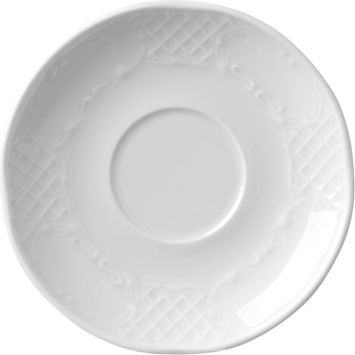 HENDI Schotel voor espressokopje – wit porselein – versterkte randen – slijtvast – ⌀130mm