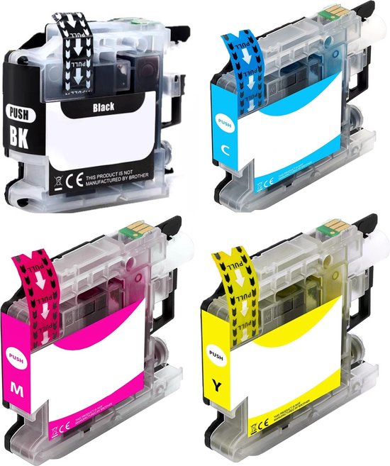Cartouches d'encre INKTDL pour LC-123XL | Multipack de 4 cartouches d'encre pour DCP J4110W, J552DW, J752DW, J6520DW MFC J4710DW, J6720DW, J6920DW, J870DW