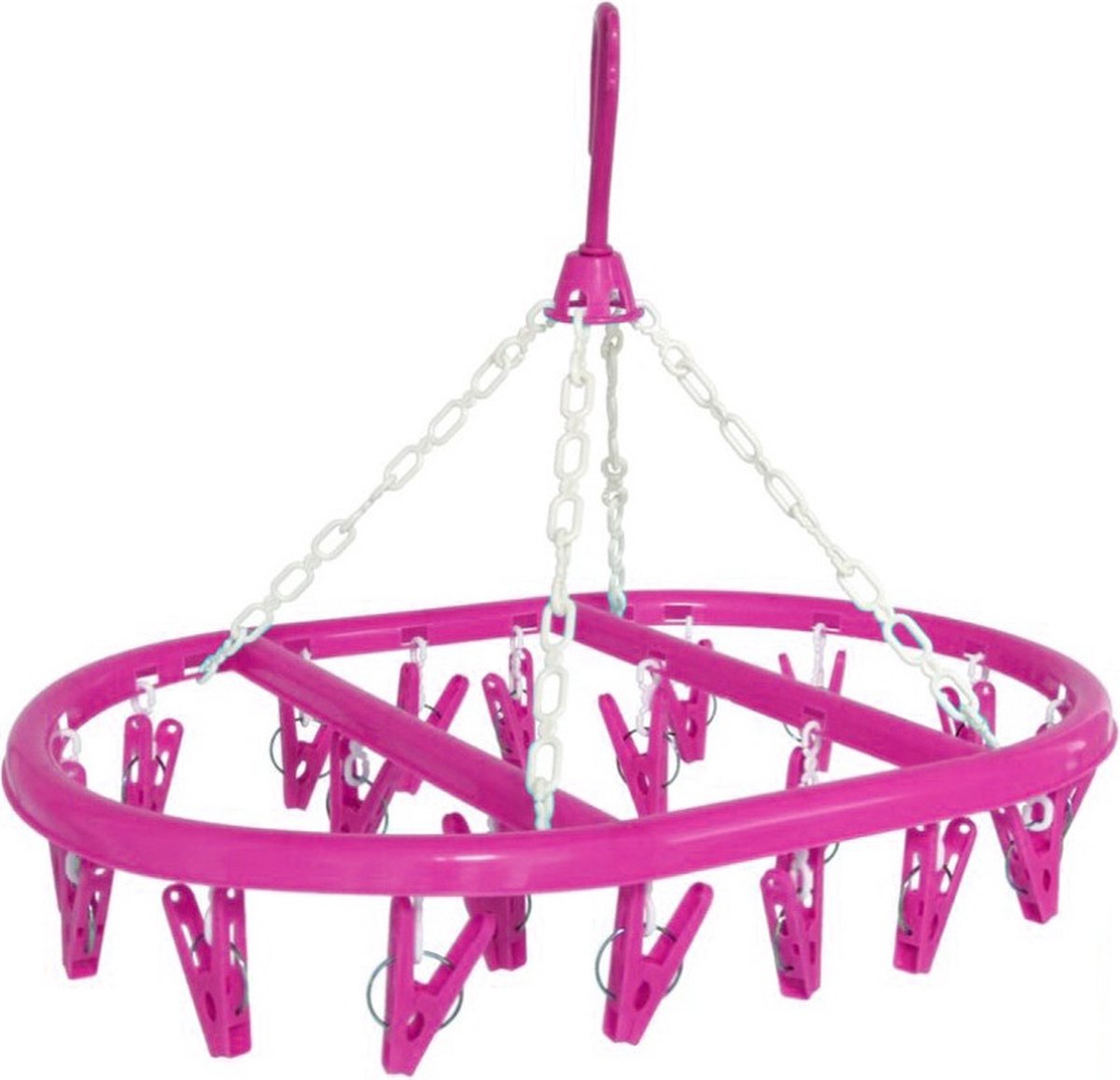 Goedkoopste Droogcarrousel/droogmolen roze met 20 knijpers 41 x 32 cm - Droogrek/Droogmolen/Wasrekje