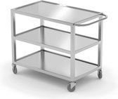 Bol.com Hendi Serveerwagen voor zware belasting - roestvast staal - 3 bladen - 80 kg per blad - 800x500x850 mm aanbieding