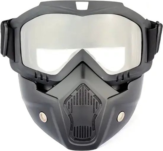 Bovista Airsoft Masker - Paintball - Mask - Tactical Helmet - Helm - Zwart - Wit Vizier