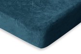 Eleganzzz Hoeslaken 200 gr/m2 Hoogwaardig Flanel Fleece 35cm Hoekhoogte - Steel Blue - 180x200 - Hoeslakens - Lits Jumeaux - Fluffy Hoeslaken