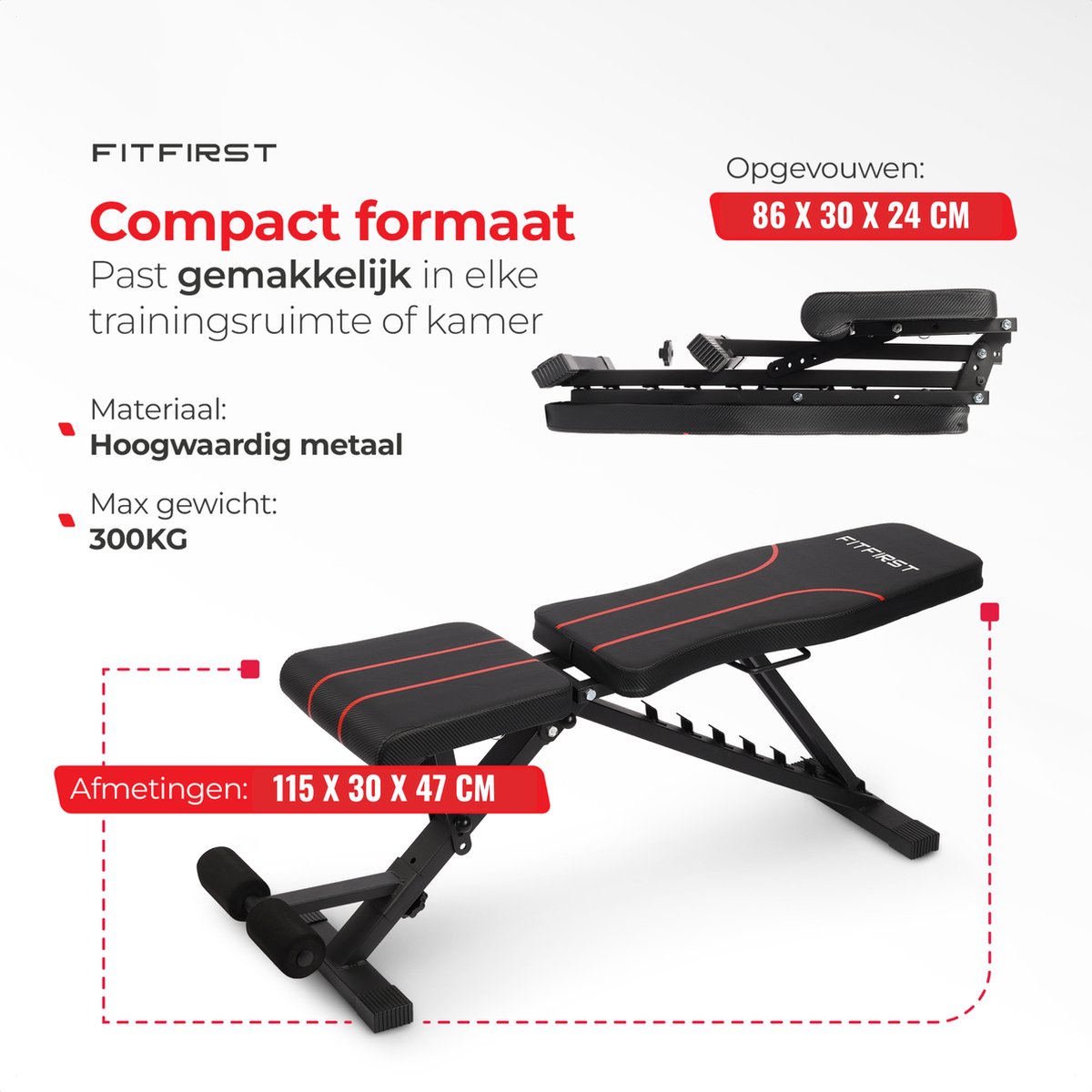 FitFirst FitFirst Fitnessbank Verstelbare Halterbank - afbeelding 5