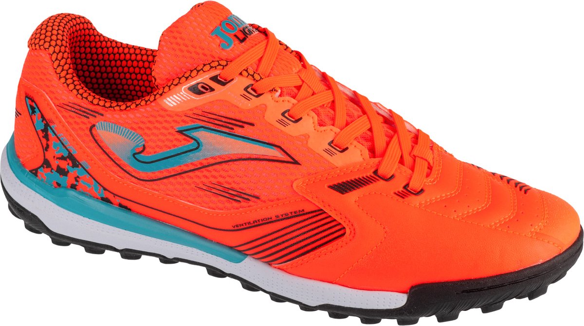 Joma Liga-5 2408 TF voetbalschoenen voor mannen, oranje, synthetisch leder, maat 43, geschikt voor turfvelden.