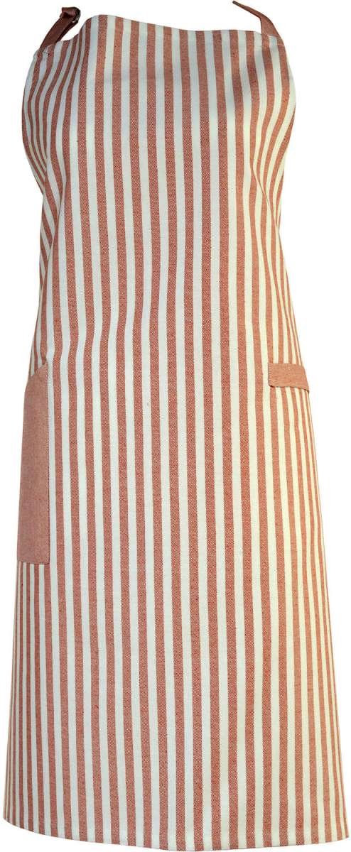Keukenschort Adam - Streep koraal en wit - 75 x 93 cm- Sander-