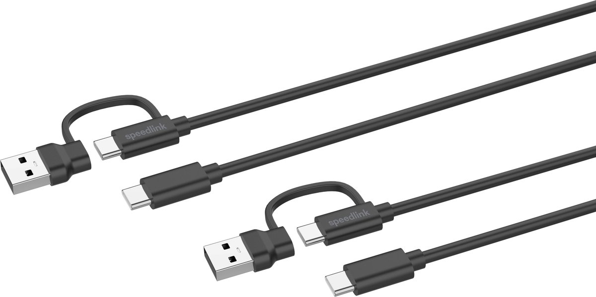 Speedlink STREAM - Play & Charge Oplaadkabels - USB-C/A -> USB-C Kabelset