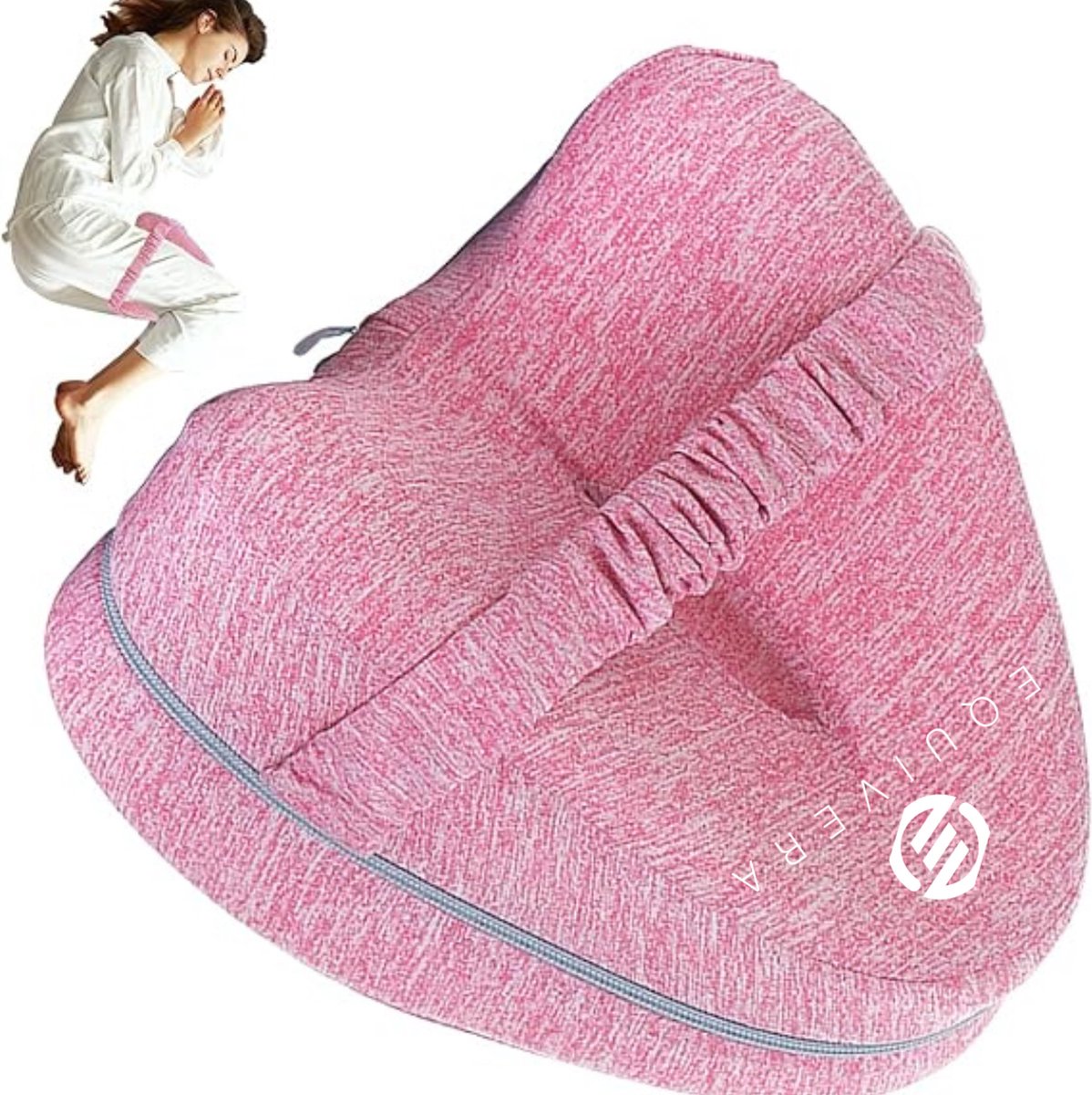 Goedkoopste Equivera Kniekussen - Kniekussen voor in Bed - Kniekussen Orthopedisch - Zijslaapkussen - Kniekussen voor in Bed