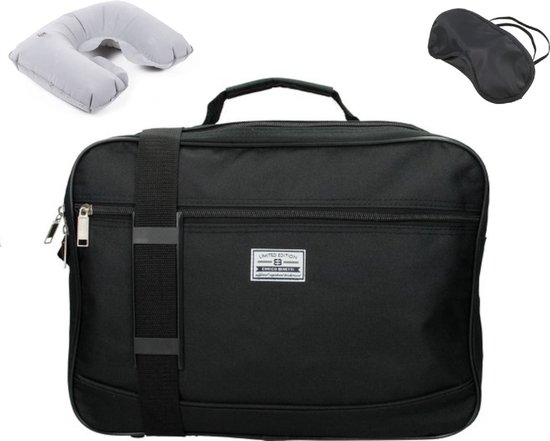 Foto: Transavia handbagage 40x30x20 reistas handbagage reistas zwart gratis slaapmasker en nekkussen