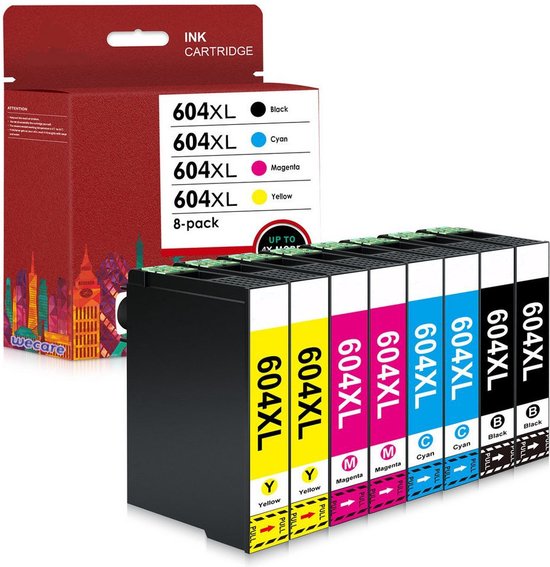 Foto: 8 pack 604 geschikt voor epson 604xl inktcartridges voor epson expression home xp 2200 xp 2205 xp 3200 xp 3205 xp 4200 xp 4205 wf2910dwf wf2930dwf wf2950dwf