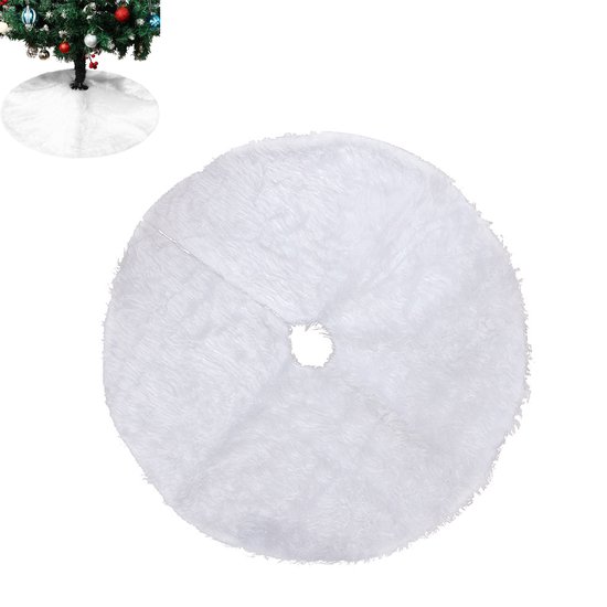 Kerstboomkleed - deken - 90cm pluche kerstboomrok - witte kerstboomrok - witte sneeuwbedekking kerstboombasis - kerstboomrok voor kerstversieringen voor de feestdagen (wit, 35 inch)