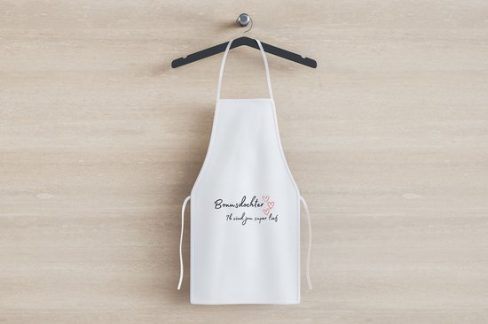 Akyol - bonusdochter ik vind jou super lief Keukenschort - Dochter - de liefste bonusdochter - verjaardag - cadeautje voor dochter - dochter artikelen - kado - geschenk - 82 bij 71 cm
