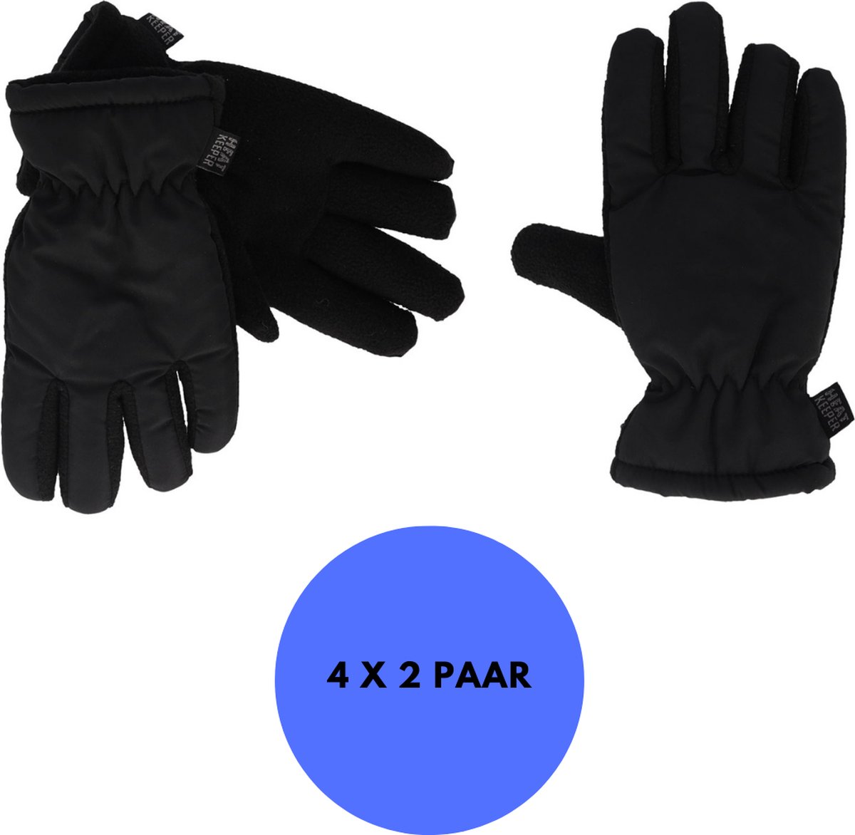 Heatkeeper Mega thermo kinderhandschoenen – 5/8 Jaar 4-Paar Warme handschoenen Zwart