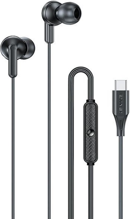 AWEI PC-25T casque stéréo USB-C noir/noir