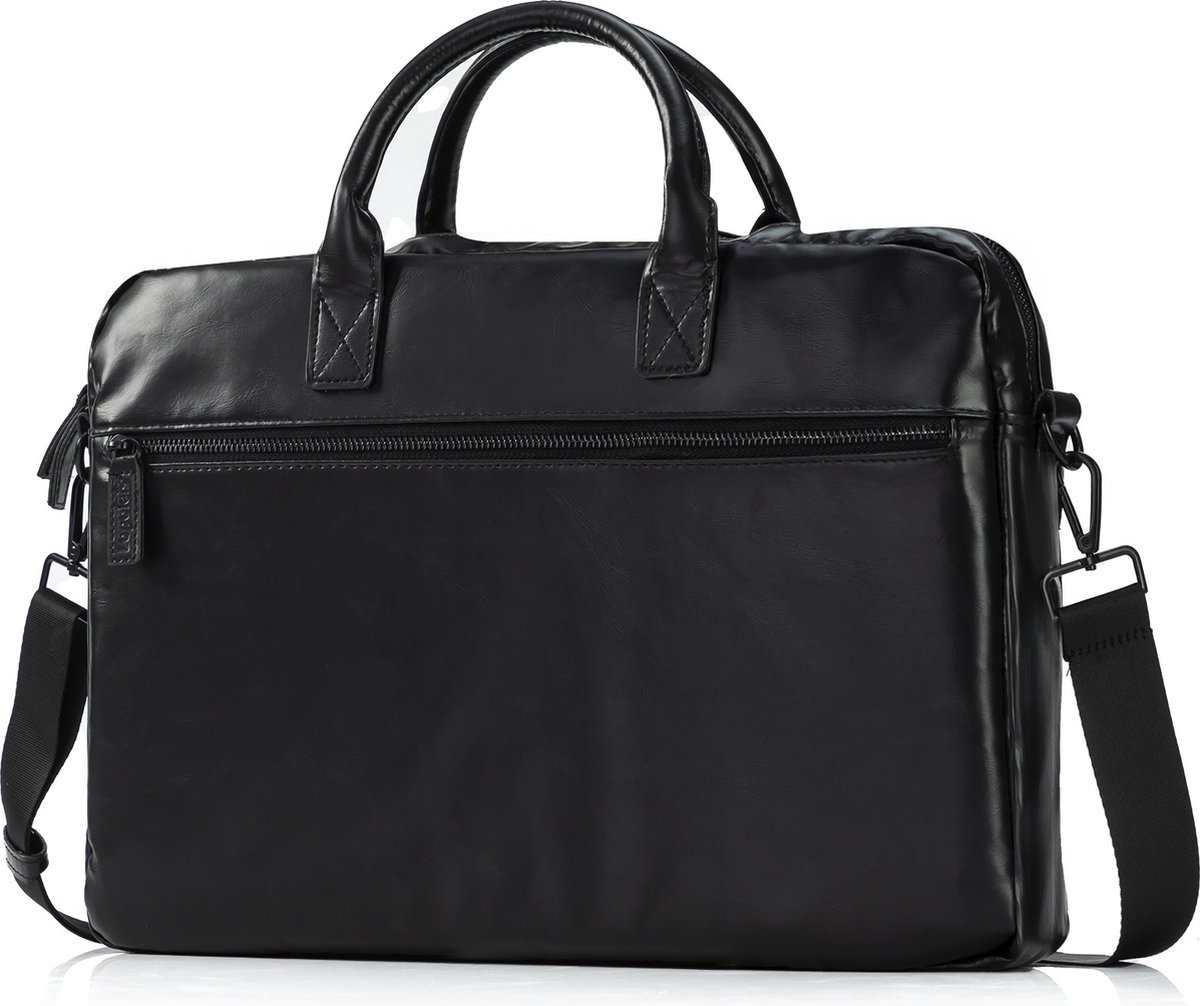 Lopoleis® Leren Laptoptas 15.6 inch – Zwart – Schoudertas – Luxe Aktetas – Laptophoes – Laptop sleeve – PU leer