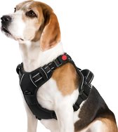 JAXY Harnais pour chien - Harnais pour chien - Harnais pour petit chien - Harnais en Y pour chien - Harnais pour chien - Harnais anti- Trek pour chien - Réfléchissant - Taille M - Zwart