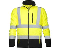 Ardon Signal Hi-Viz Fleece Jack | Fluorescerend geel/zwart | Maat L | Reflectieklasse 3