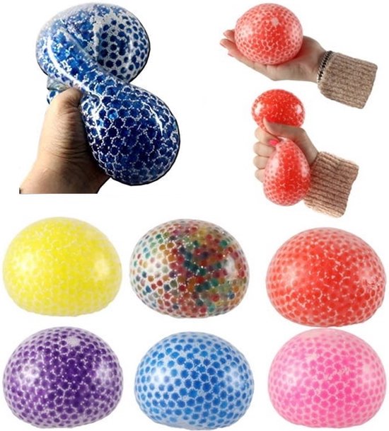 Balle anti-stress Mega Squeezy avec balles - 10 cm de large - 1 exemplaire - 360 grammes - Squeeze ball - TDAH - Aide à réduire le stress