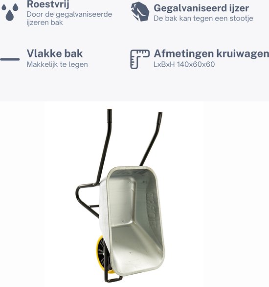 Horse Kruiwagen met antilek band - Gemonteerd geleverd van Haemmerlin. — afbeelding 4