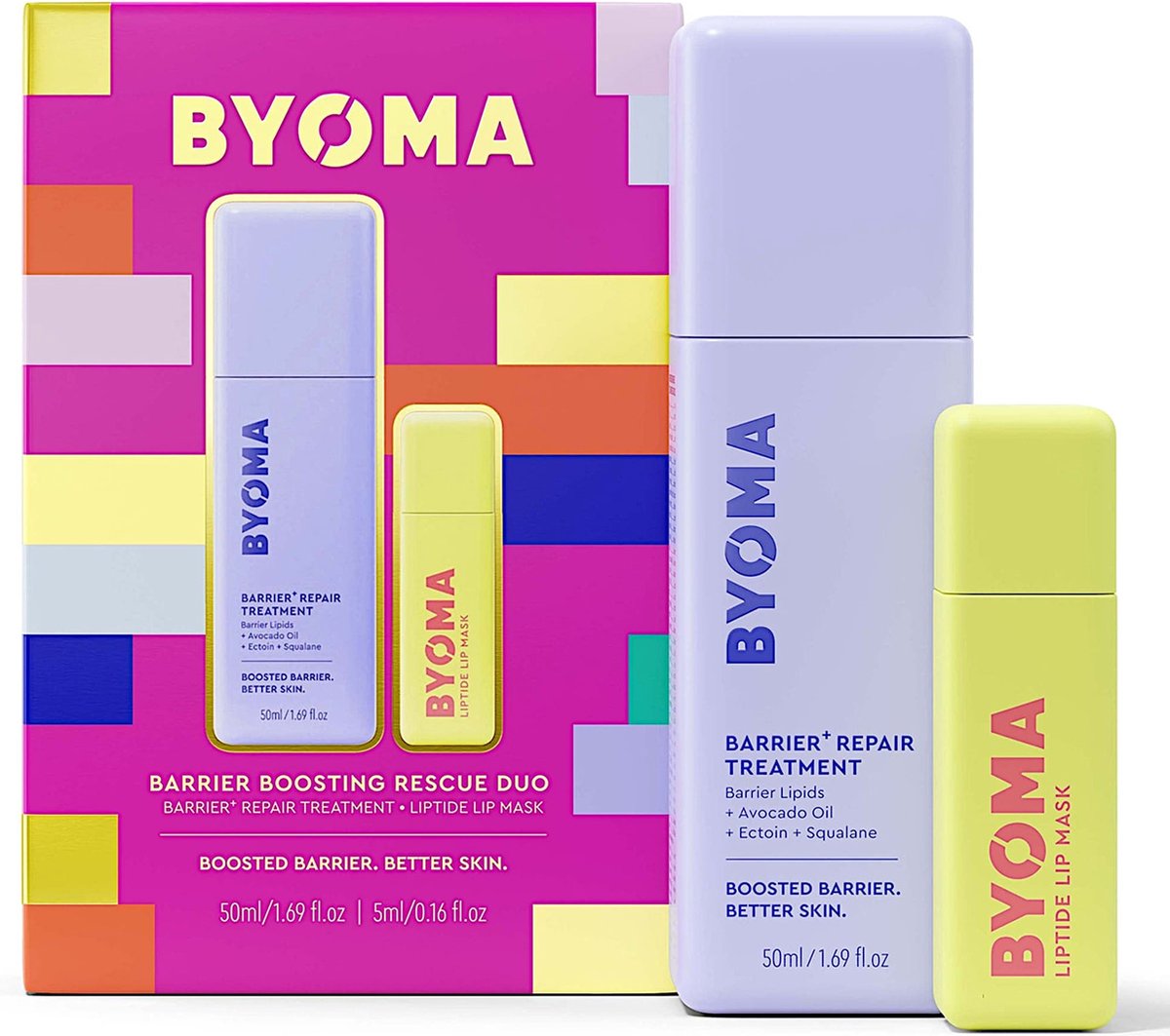 Goedkoopste Byoma Barrier Boosting Rescue Duo - Barrier Repair Treatment (50ml) Liptide Lip Mask (5ml) - Gift Set
