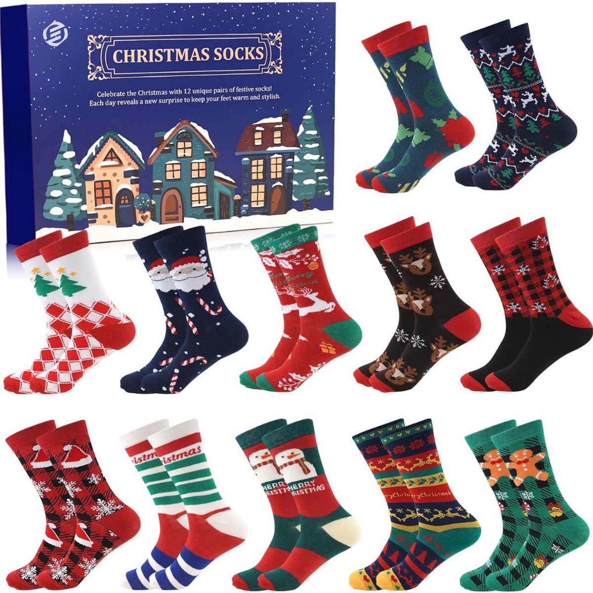Equivera Adventskalender - Adventskalender 2024 - 24 Dagen Aftelkalender - Kerst Adventskalender - Kerstcadeau - Sinterklaascadeau - voor Kinderen en Volwassenen - 24 Verrassingen