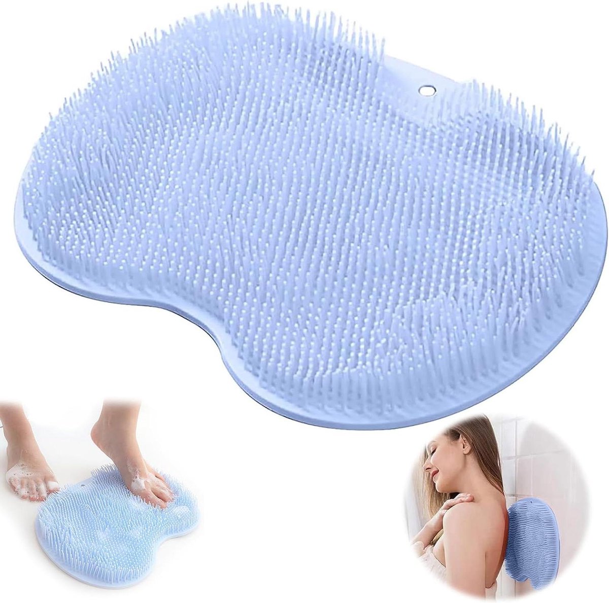 Voetenbad Antislip Siliconen Massagepad Rugrubber Voetborstel en Lichaamsborstel Zuignap Voetmassageapparaat Rugrubber Muur Rustgevend en Ontspannend Pad voor Lichaam Foot Bath