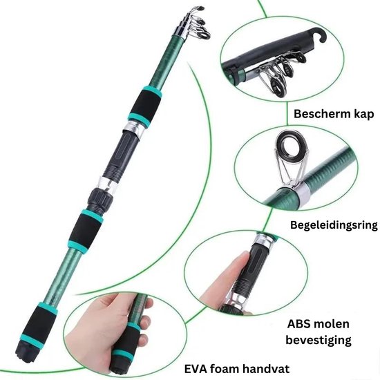 Vishengelset - Rood - 20 delig - Met Opbergtas - Vishengel Kinderen - met Molen - Vishengel - Werphengel - Vishengels - Vishengel Telescoop — afbeelding 5
