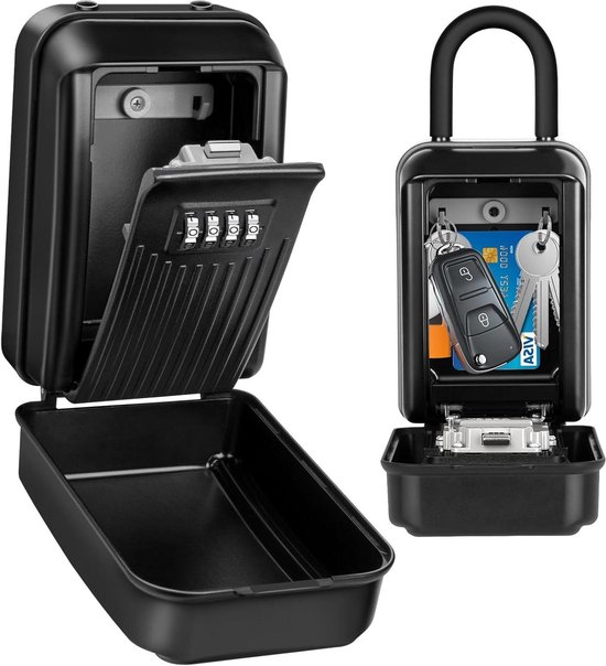 Sleutelkluis, Key Lock Box Buiten Met 4-Cijferige Combinatiecode, aan De Muur
