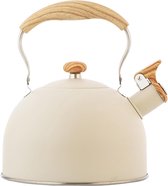 Bol.com Fluitketel/ Theeketel 2.5 l roestvrij staal automatische fluitketel - melk thee koffie - gas elektrisch fornuis keramisc... aanbieding