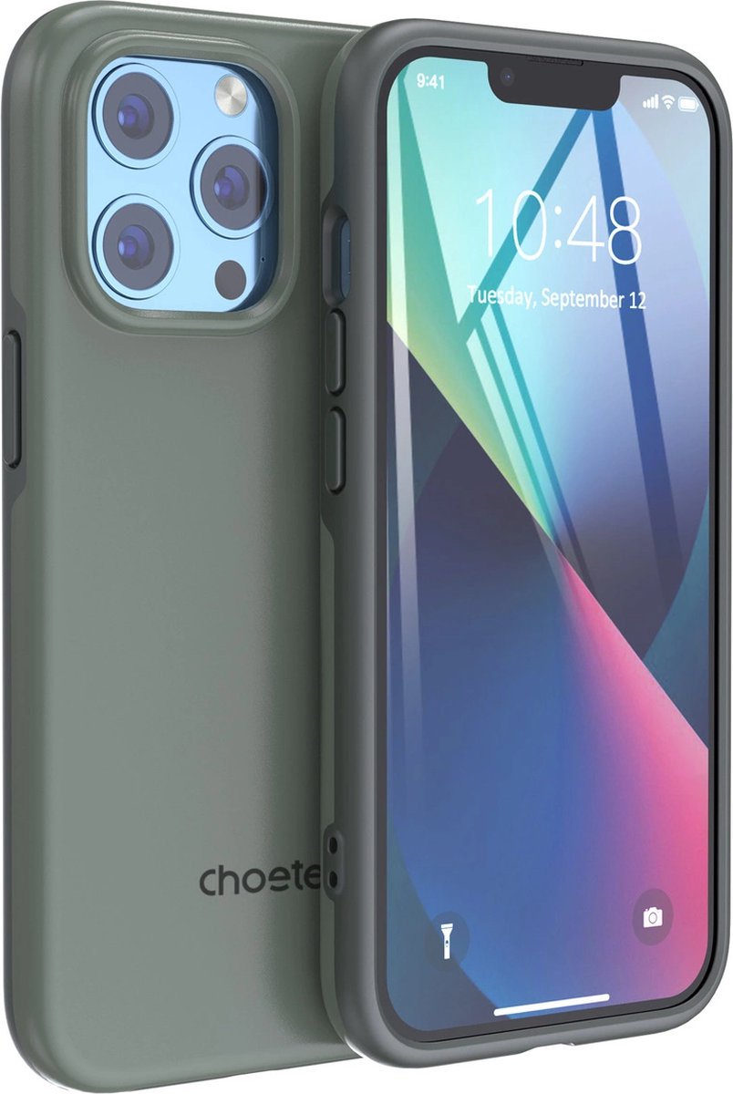 Choetech - MFM - Anti-drop case cover iPhone - 13 - Pro - Max - groen - (PC0114-MFM-GN)