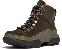 FitFlop Wylder Lace Up Boot - Suede GROEN - Maat 38