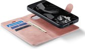CaseMania Bookcase hoesje adapté à Google Pixel 9 - Rose Uni - Simili Cuir - Design Amovible Magnétique 2 en 1