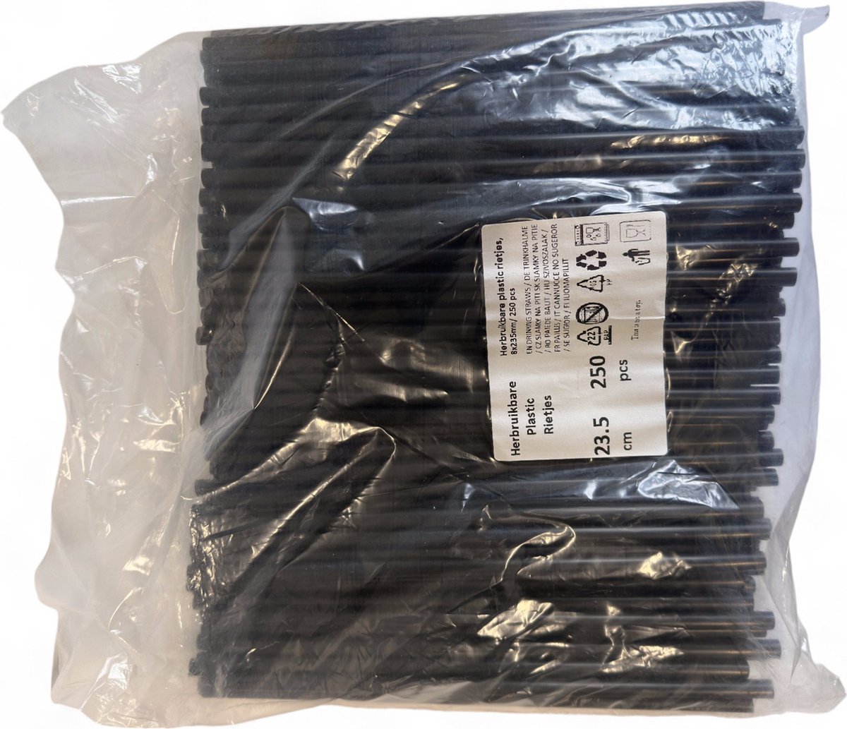 Rietjes 250 stuks Cocktail rietjes Niet buigbaar Hard materiaal