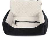 Pet Perfect Luxe Dog Car Seat - Dog Car Basket - Dog Car Basket - Dog Seat - avec sangle de sécurité - Lavable avec fermeture éclair - Zwart