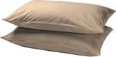 Beau Maison | Katoenen Kussenslopen Taupe - 100% Perkaal Katoen - 60x70cm | Set van 2 stuks