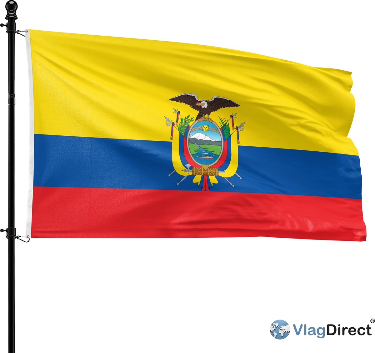 VlagDirect - Ecuadoriaanse vlag - Ecuador vlag - 90 x 150 cm.