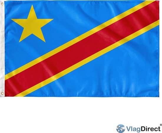 VlagDirect - drapeau congolais - drapeau de Congo Kinshasa - 90 x 150 cm.