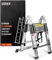 Telescopische ladder van aluminium 5,05m met haak vouwladder met