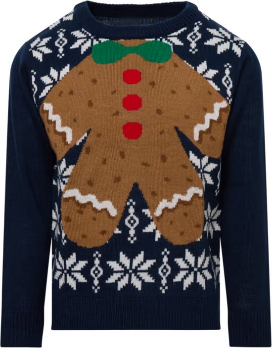 Foute Kersttrui Kinderen - Jongens & Meisjes - Kerstcadeau - blauw - 110/116