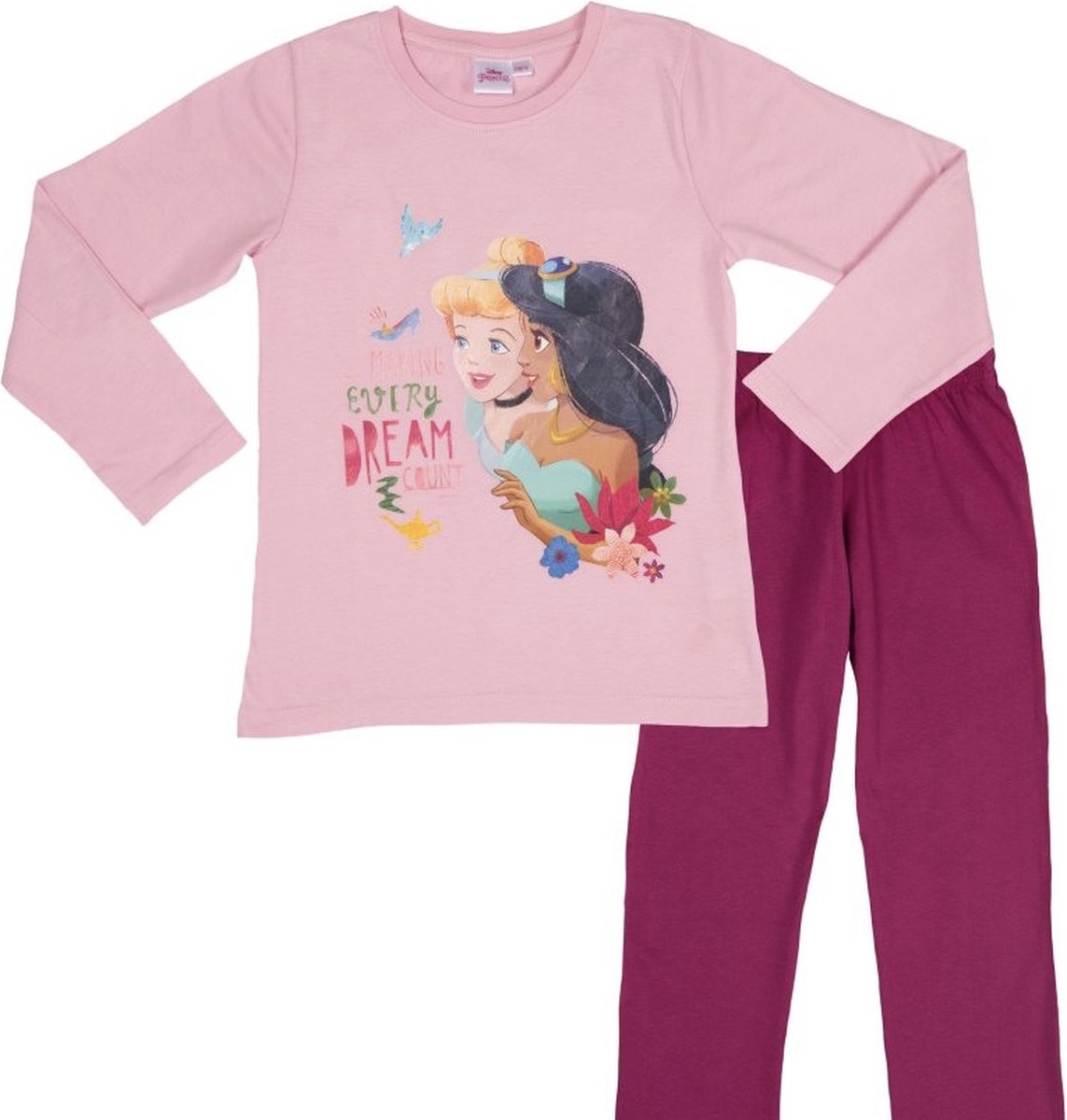 Disney Prinsessen Pyjama - Katoen - Roze - Jasmine en Assepoester