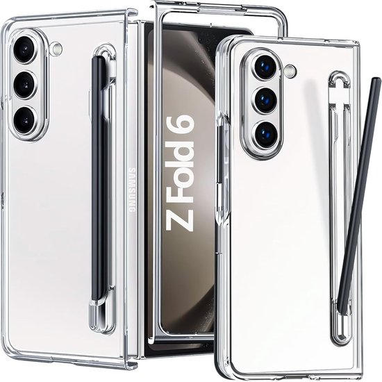 Convient pour Samsung Galaxy Z Fold 6 - Avec emplacement pour S Pen - Antichoc - Coque arrière - Transparent