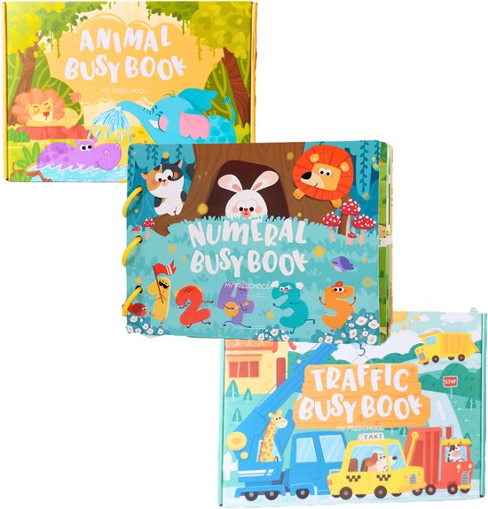 Foto: Montessori quite book voor peuters busy book deal set 3 motoriek speelgoed voor kinderen 3 4 5 jaar stickerboek